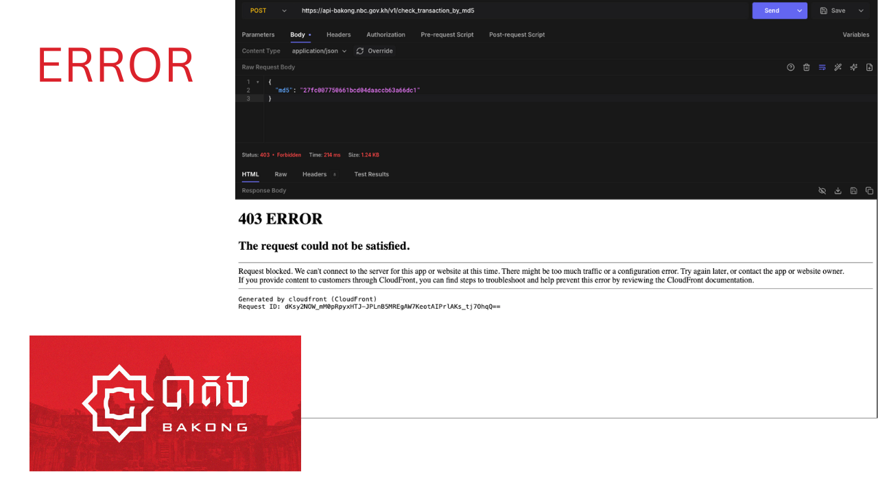 Create Bakong (KHQR) API proxy with Hono JS